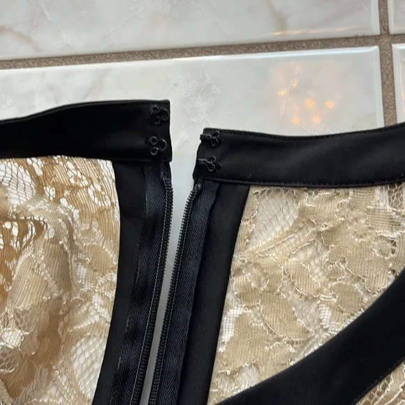 BCBG PARIS- Beige Lace Dress Size 8 - Picture 9 of 11